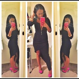 Ginger fizz asymmetrical black dress from ASOS